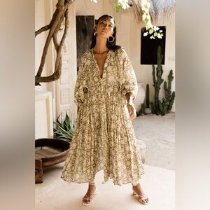 Daughters of India Kyra Midi Dress - Olive - Size XXL